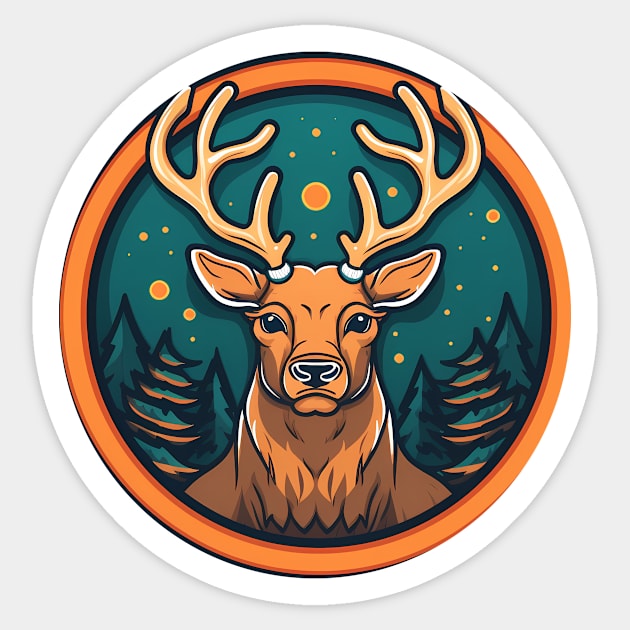 Deer in Ornament, Love Deers Sticker by logiamerch